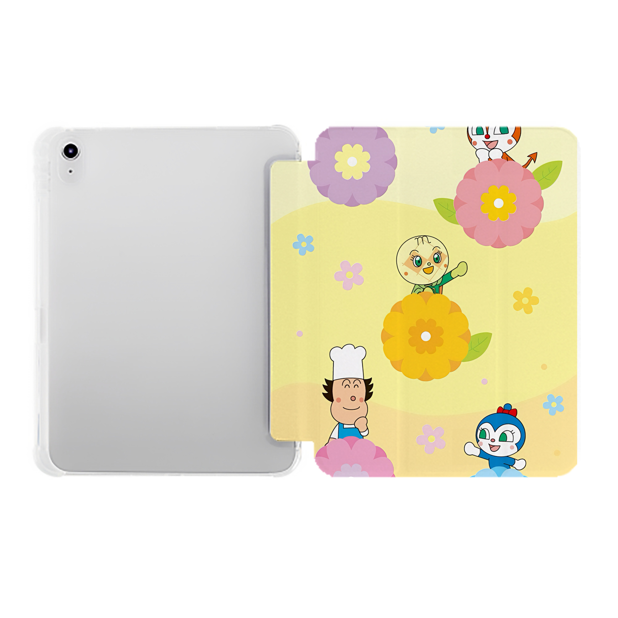 （画像用） アンパンマン Anpanman IPad ケース ペン収納付き 三つ折りスタンド PUレザー×シリコン 対応機種9.5/10.5/10.9インチ